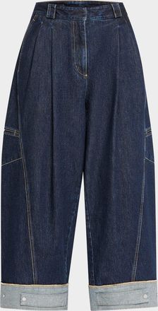 3.1 Phillip Lim Curved Wide-Leg Cropped Jeans