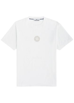 Stone Island Logo-print Cotton T-shirt - White - S