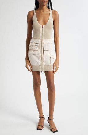 Diesel M-Gabrielle Cargo Minidress in Khaki at Nordstrom, Size Large