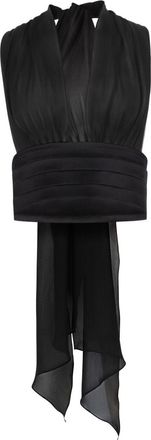 Nina Ricci Silk V-Neck Halterneck Top With Bow Detail