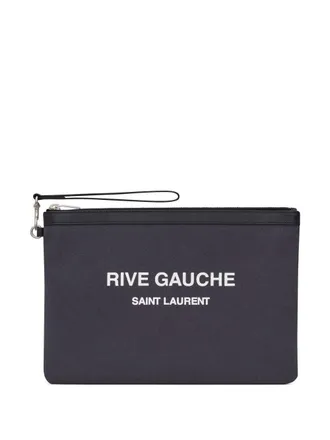 Saint Laurent Portemonnee met logoprint - Grijs