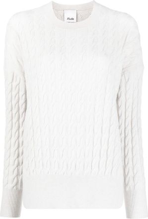 Allude cable-knit long-sleeve jumper - women - Cashmere - L - Neutrals