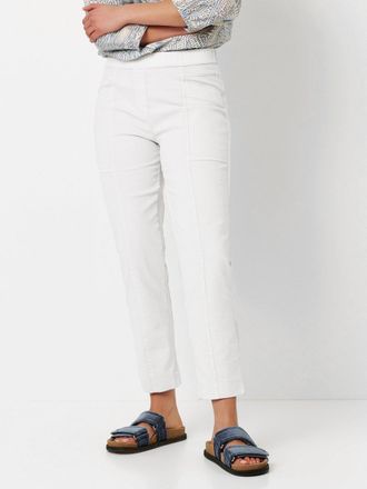 Toni Jogger Pants TONI Sue, Damen, Gr. 36, N-Gr, weiss (wei&szlig;), Web, Obermaterial: 82% Baumwolle, 15% Polyester, 3% Elasthan, unifarben, regular fit 7/8-L&auml;n