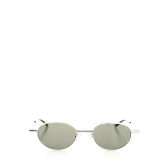 Alexander McQueen Metal Oval Sunglasses - male - Alexander McQueen - Sunglasses - Gray - ONE SIZE - Accessories