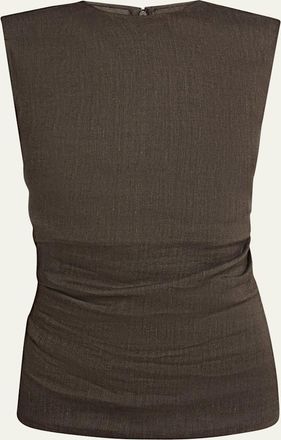 Proenza Schouler Anoushka Ruched Slub Linen Top