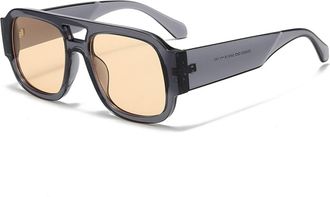 Generic Square Large Frame Sunglasses Mens And Womens Outdoor Commuter Party Photo Shooting Sports Sun Glasses(Grey)