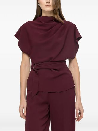 Nissa draped top - women - Polyester - 36 - Red