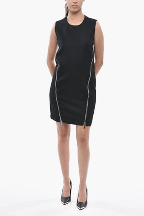 Dsquared2 Vestito Senza Maniche in Misto Lana Vergine con Zip Frontale Dsquared2