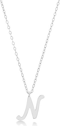 MAX + STONE 10k Solid Yellow or White Gold Dainty Script Initial Extendable Necklace