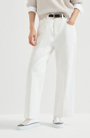 Brunello Cucinelli Contemporary Square trousers in Ivory at Nordstrom, Size 48 It