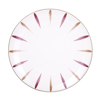 KASANOVA Piatto piano in Porcellana pennellato viola marrone 26,7 cm Petali