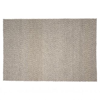Macabane Alfombra rectangular de lana rizada topo de 160x230 cm