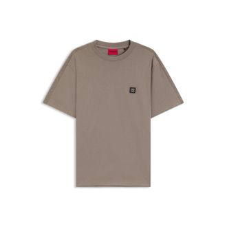 HUGO BOSS Relaxed-fit T-shirt in interlock cotton with embroidered shoulders