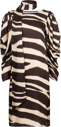 Nina Ricci Abito midi zebrato - Marrone