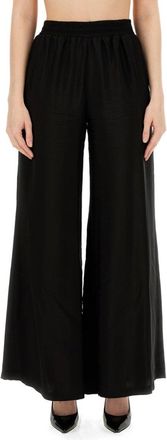 Fabiana Filippi Black Wide Leg Pants With Relaxed Fit And Elastic Waistband
