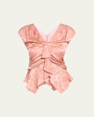 3.1 Phillip Lim Floral Silk Draped Top