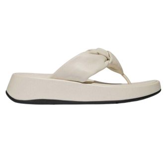 FitFlop Damesmode: leren sandalen met knoop (Beige)