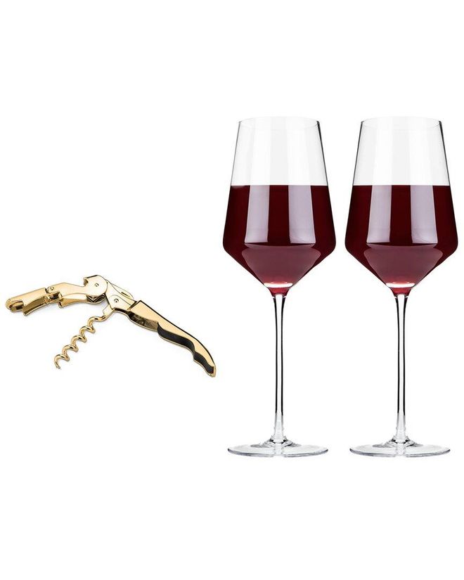 Wine Glass and Corkscrew Gift Box