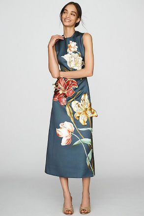 LEO LIN Cleo Embroidered Midi Dress