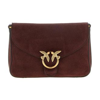 Pinko Borsa a tracolla in camoscio Love Birds - - Bags - Donna - Rosso - ONE SIZE