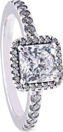 Pandora Square Sparkle Halo Ring