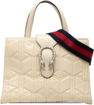 Gucci Pre-owned Handbags, female, Beige, Size: ONE SIZE Pre-owned Leather Handbag
