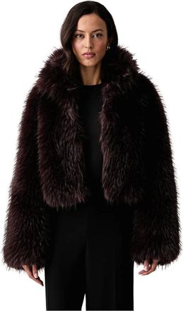 Pinko Pinko - Kort imitatiebont jasje - Dames - Jassen - Paars - Maat: L Viscose