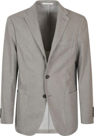 Eleventy Beige Tailored Jacket With Notch Lapels