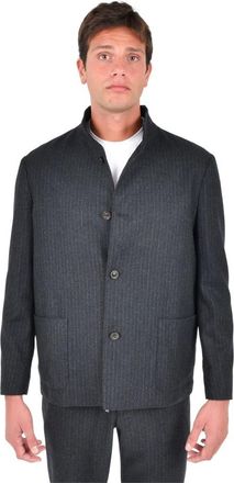 Boglioli Heren, Jassen, Blauw, Maat: XL Linnen