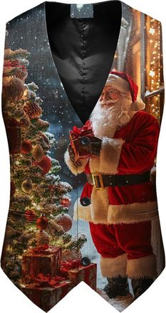 Generic Waistcoat for Men Christmas Mens Vest Snowflake Waistcoat Party Cute Eggplant Merry Xmas Mens Waistcoat Suit Vest Formal Wedding Party Waist Coat Top 