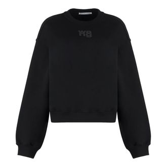 Alexander Wang Alexander Wang, Sweatshirts, female, Black, Size: L Essential Terry Crew Sweatshirt