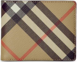 Burberry Check-Print Bi-Fold Wallet - Mens - Cotton/Polyurethane/Polyester