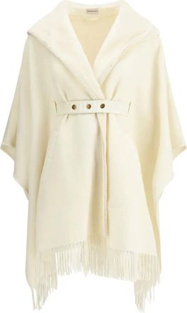Moncler Cape met capuchon en franje - Beige