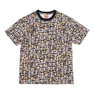 Nike Mens Nike ACG Retro Hand Painted Printing Short Sleeve Black Gray T-Shirt String Black CV1536-221