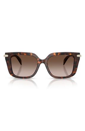 Michael Kors Santo Domingo 54mm Square Sunglasses in Luggage Tortoise /Smoke at Nordstrom
