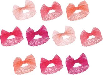 Hudson Baby 10Pk Lace Headbands in Pink Coral at Nordstrom