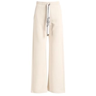 Max Mara Smmbali Wide Broeken - Dames - Broeken - Beige - Maat: S Katoen