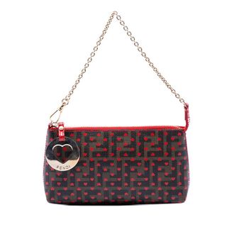 Fendi Pre-owned Fendi Zucca Spalmati Hearts Chain Pochette Ladies Q3K4RP39YVH3UCOI
