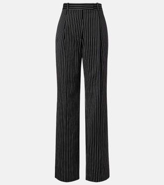 Tom Ford Striped wool and cotton straight pants