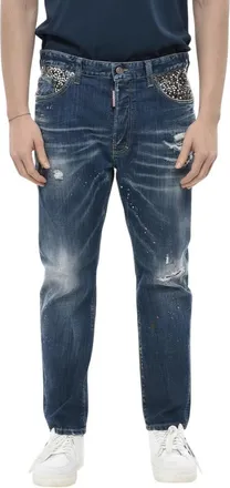 Dsquared2 Navy Blue Distressed Jeans
