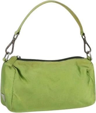 Prada Pre-owned Satijnen Pouch - Dames - Vintage Mini Tas - Groen - ONE Size - Satijn - Vintage