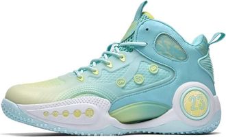 Generic Mens Basketball Shoes Anti Slip Breathable Outdoor Fashion Graffiti Sports Boots Walking Shoes(Green,8.5 UK)