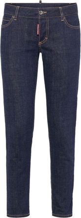 Dsquared2 low-rise skinny jeans - women - Cotton/Elastane/Calf Leather - 46 - Blue