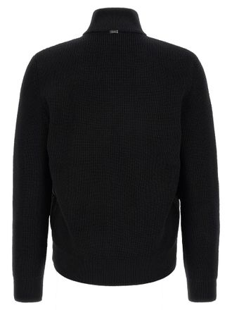 Herno Quilted Hybrid Wool Jacket - Black