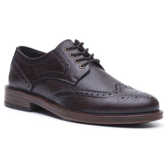 Hush Puppies Isaac Leren Heren BRUINE Brogues Schoenen