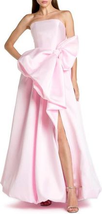 Mac Duggal Mikado Strapless Bubble Hem Ballgown With Bow in Ice Pink at Nordstrom, Size 12