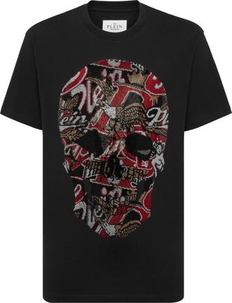 Philipp Plein Round Neck T-Shirt Skull Stones