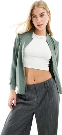 Vero Moda lightweight zip front bomber jacket in green
