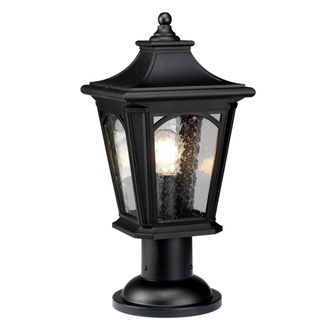 Elstead Lighting Farol pedestal, material compuesto, negro m&iacute;stico