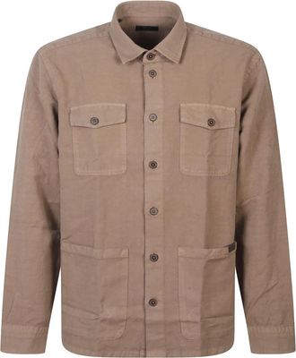 Fay Shirts Beige - Heren - Casual Overhemden - Beige - XL - Overhemden